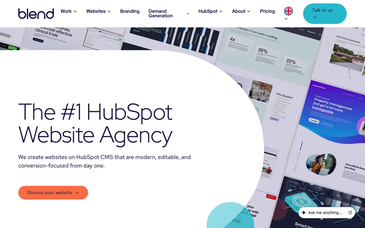 Blend B2B homepage screenshot — B2B marketing agency