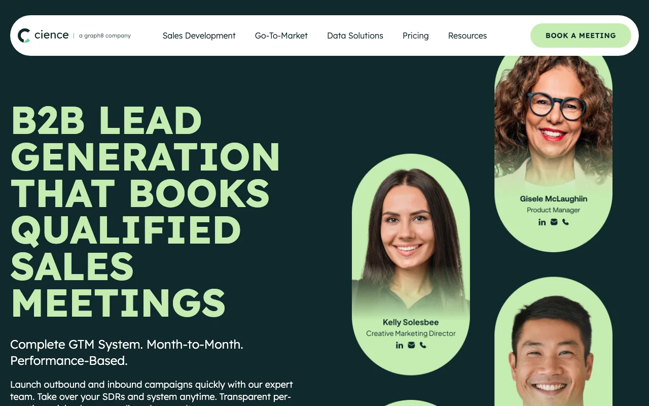 CIENCE homepage screenshot — B2B marketing agency