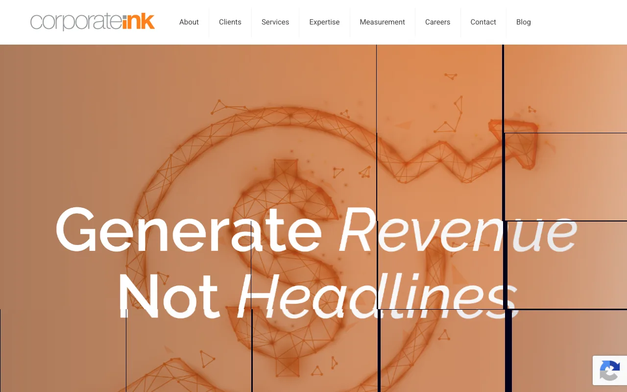 Corporate Ink homepage screenshot — B2B marketing agency