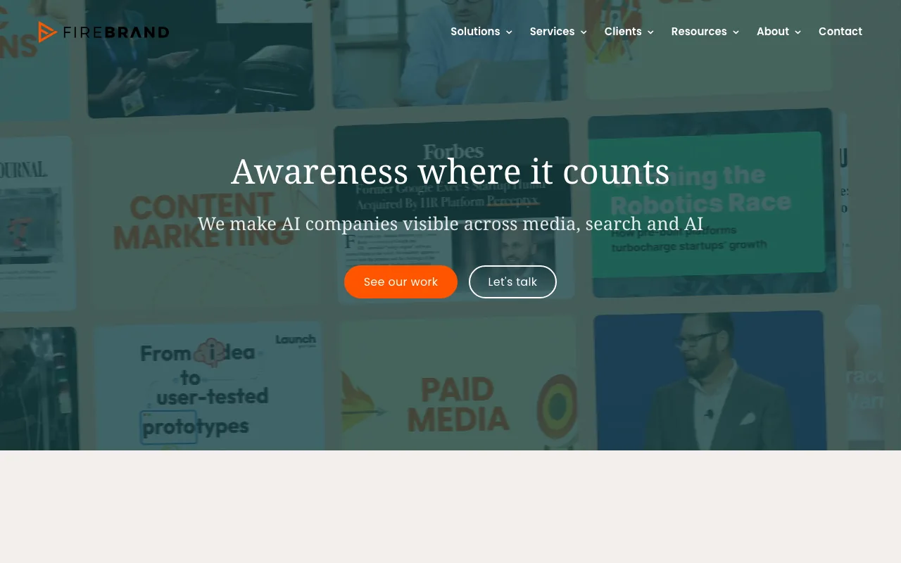 Firebrand Marketing homepage screenshot — B2B marketing agency