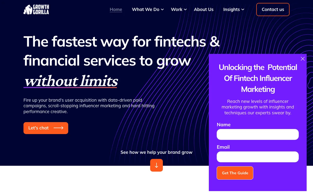 Growth Gorilla homepage screenshot — B2B marketing agency
