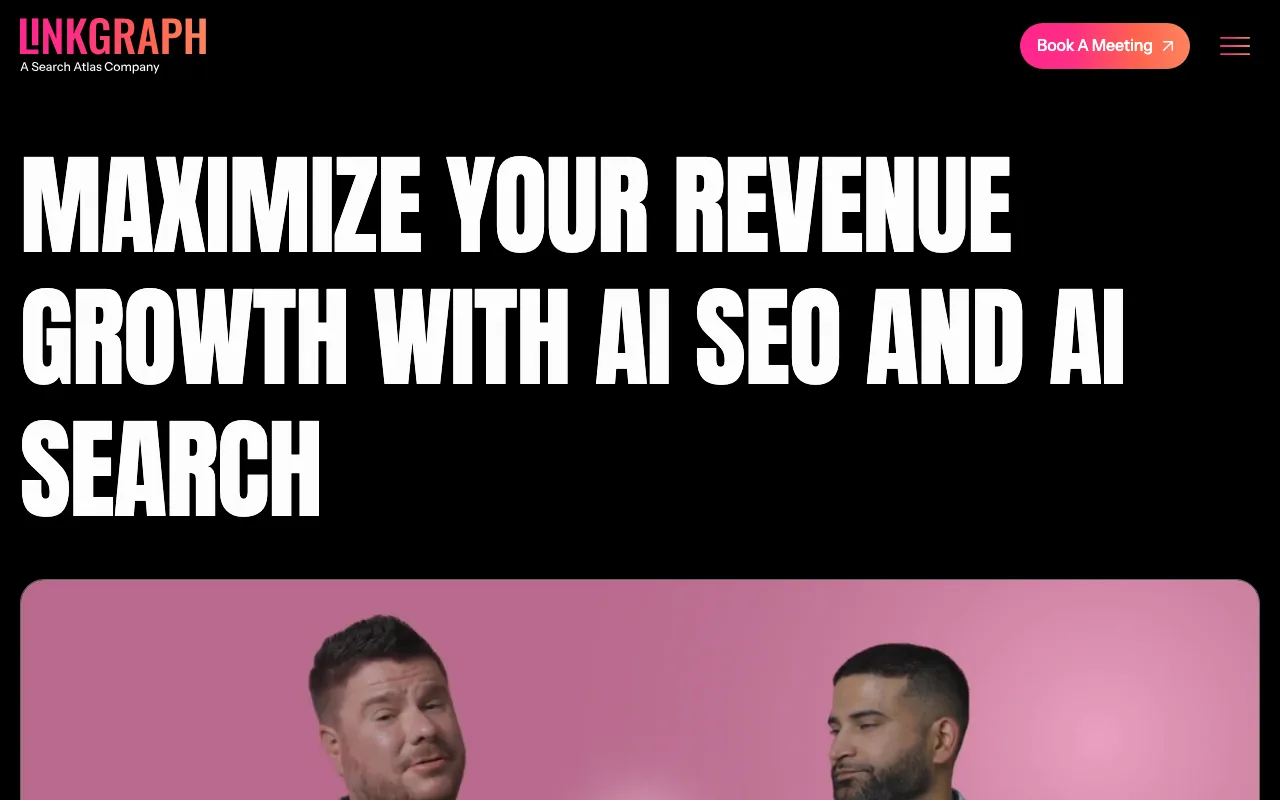LinkGraph homepage screenshot — B2B marketing agency