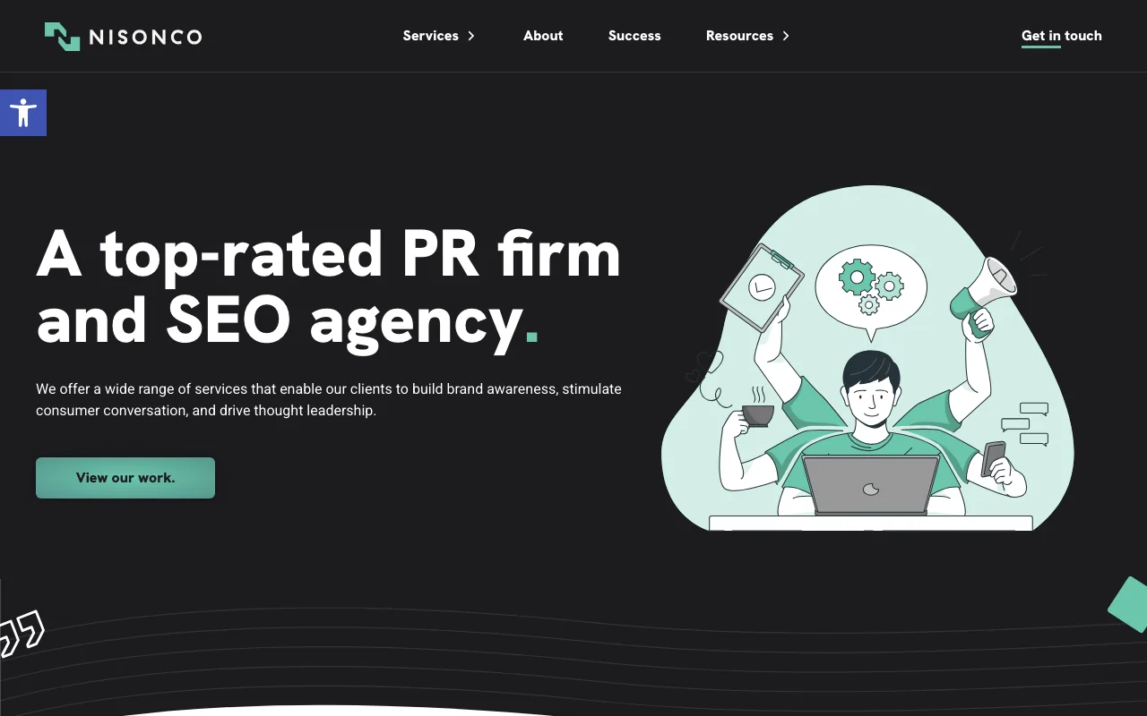 NisonCo homepage screenshot — B2B marketing agency