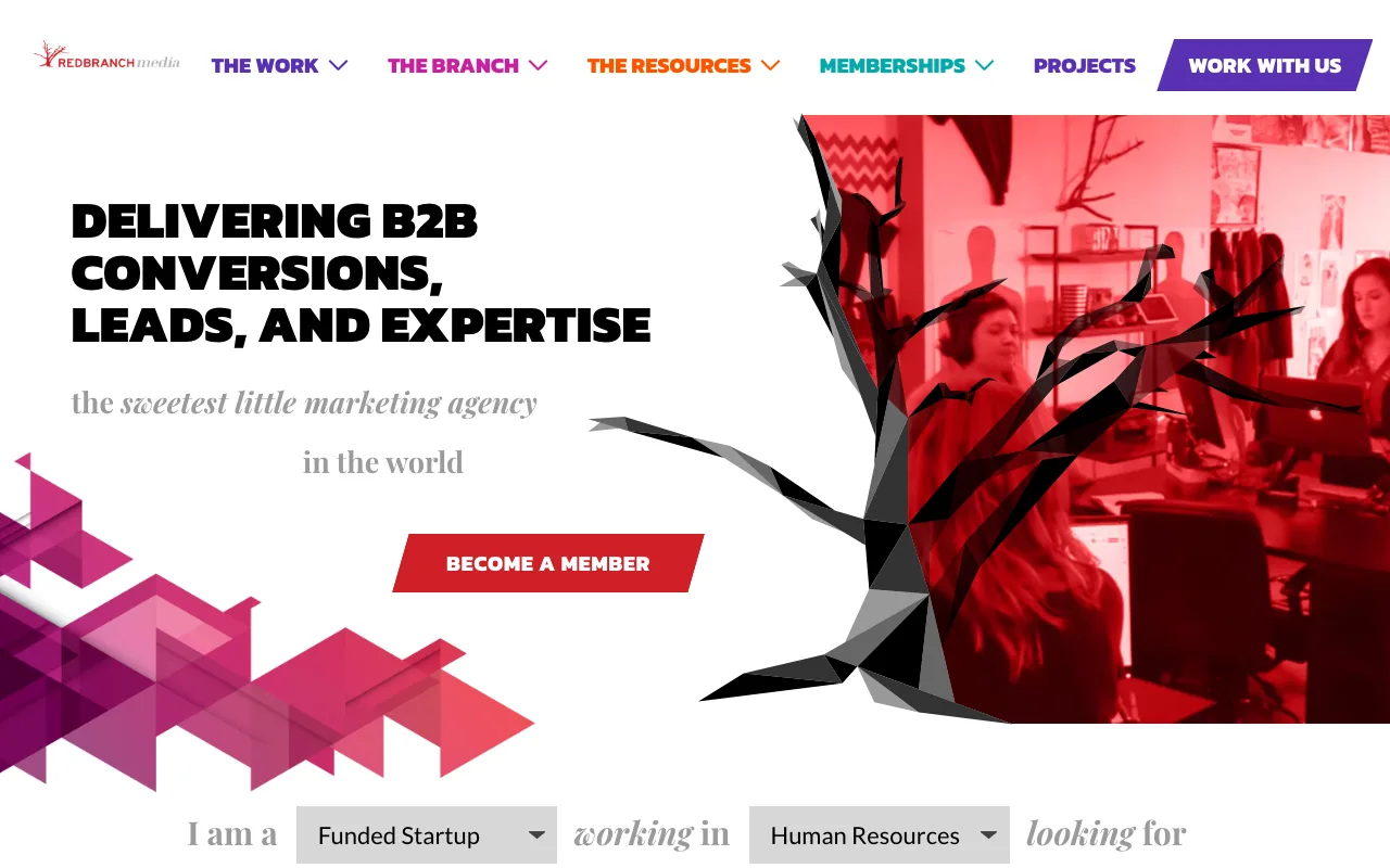Red Branch Media homepage screenshot — B2B marketing agency