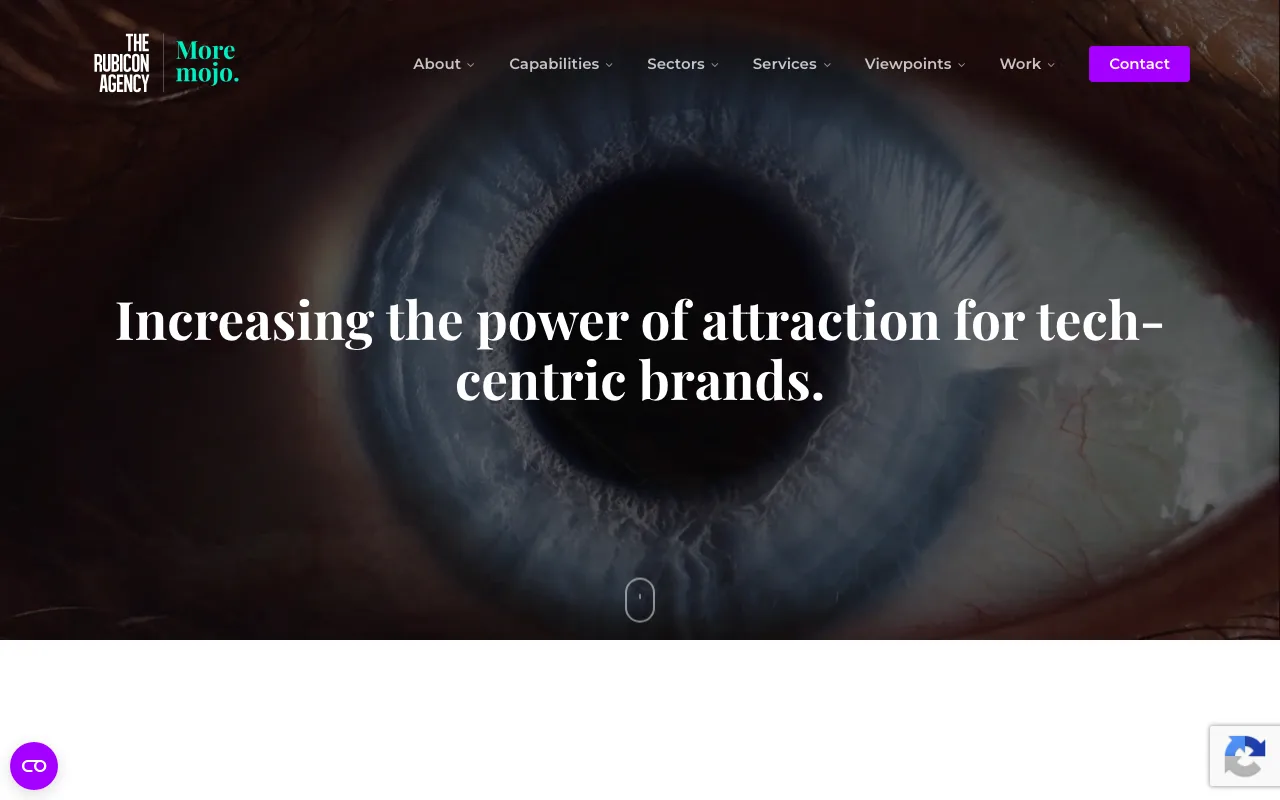 The Rubicon Agency homepage screenshot — B2B marketing agency