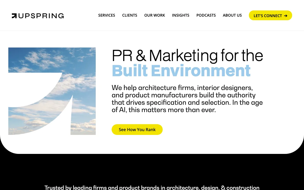 UpSpring homepage screenshot — B2B marketing agency